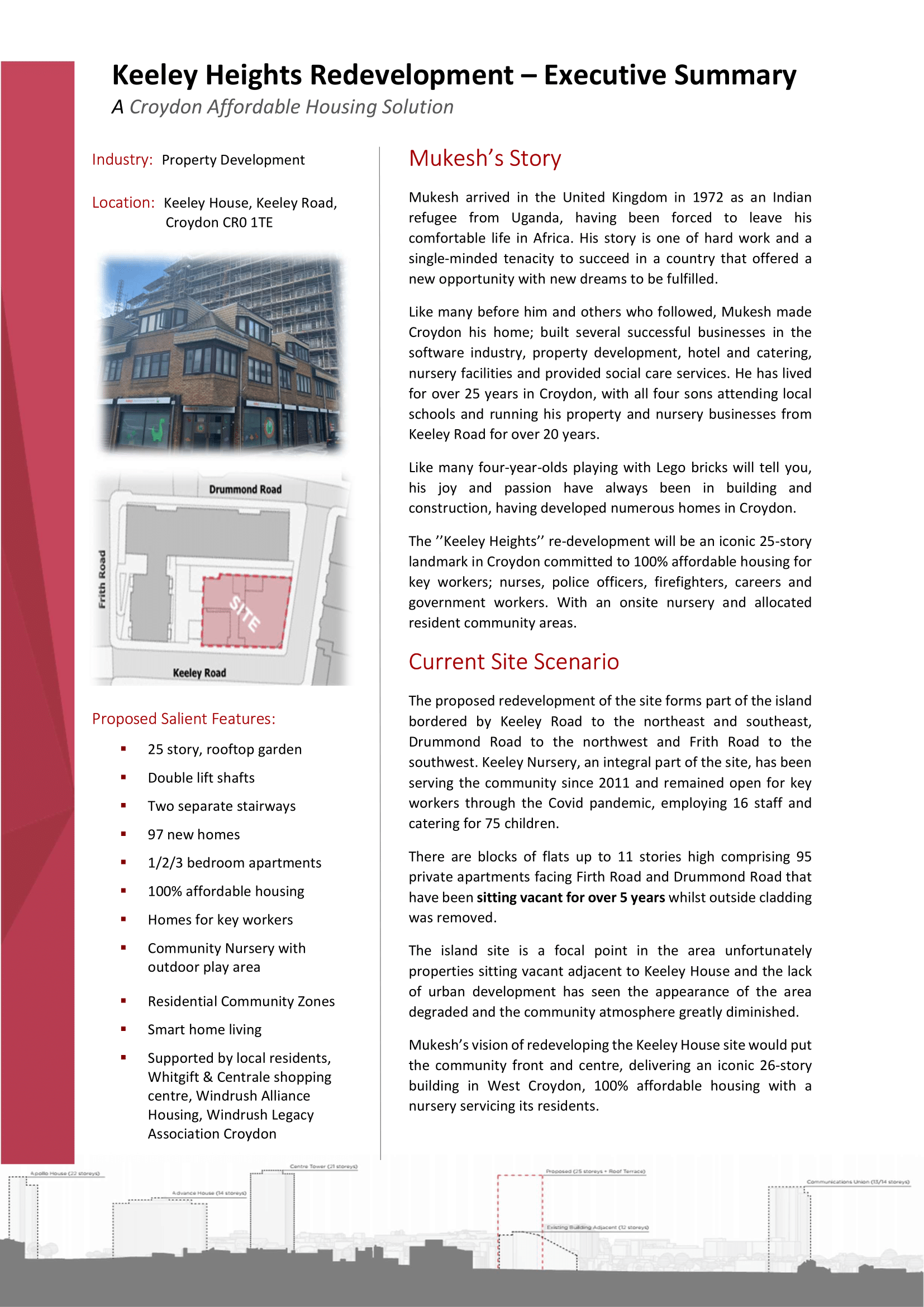 Keeley Heights Executive Summary, Page 1 of 2