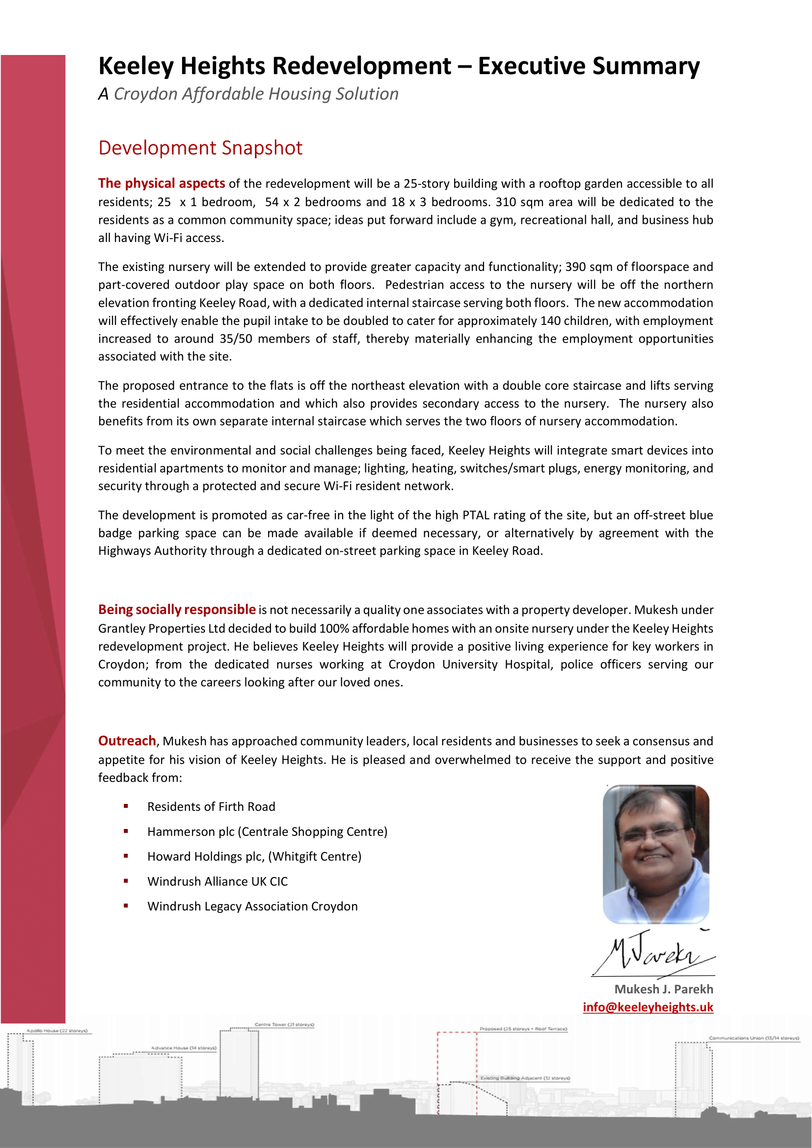 Keeley Heights Executive Summary, Page 1 of 2